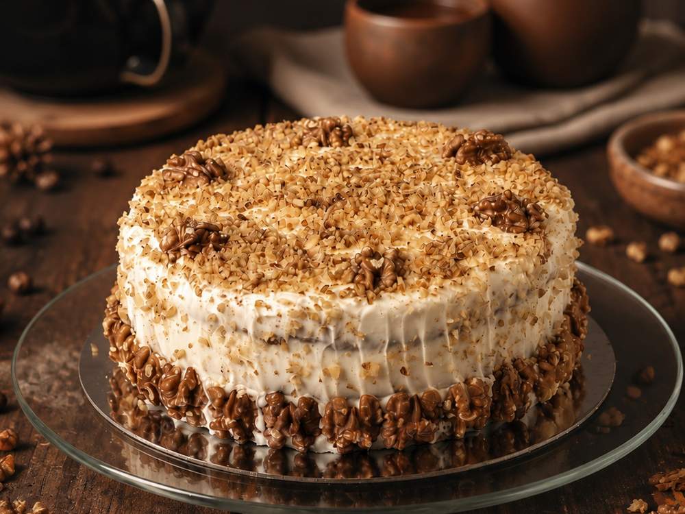 Carrot and walnut cake