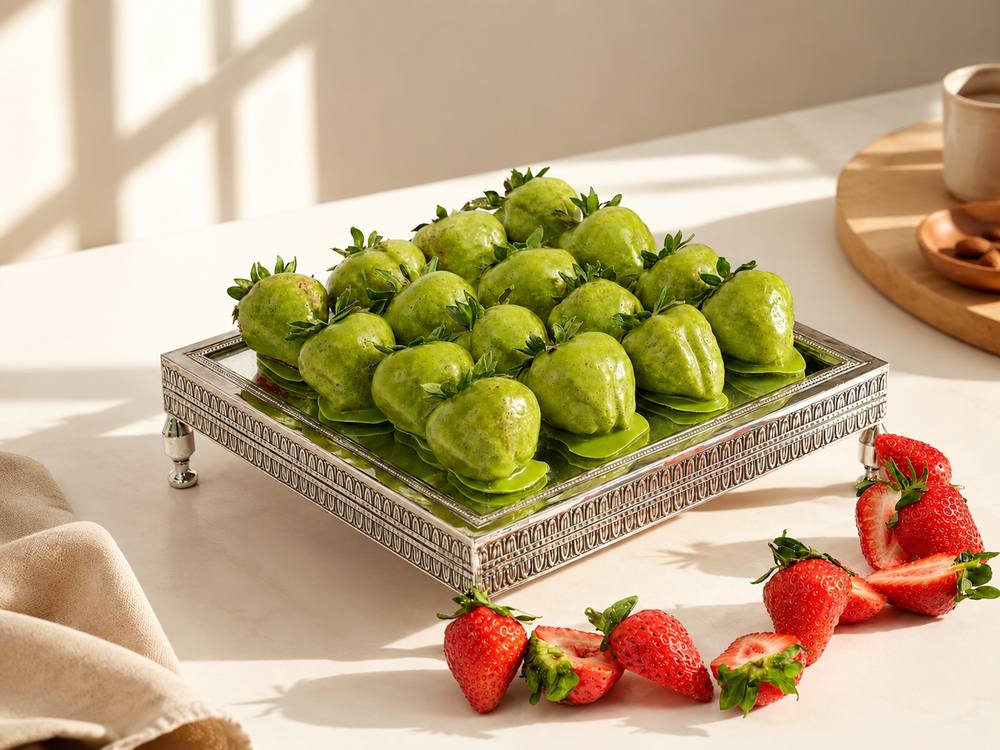 Matcha-dipped strawberries
